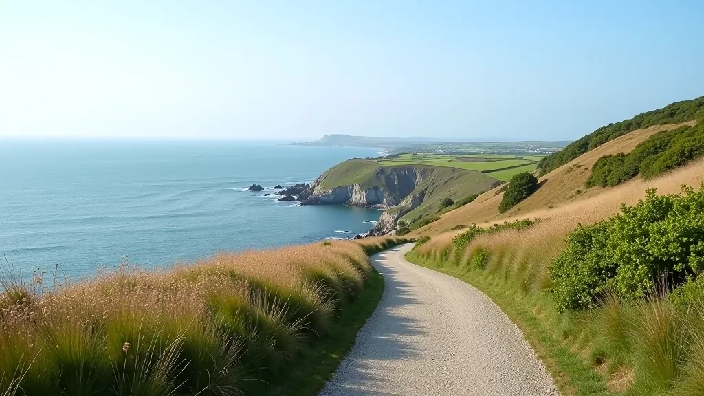Scenic Saltee Islands viewpoint overlooking water with coastal landscape and natural walking path