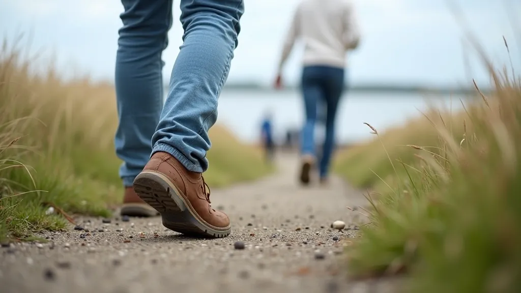 Comfortable walking shoes and gear for coastal harbour walks
